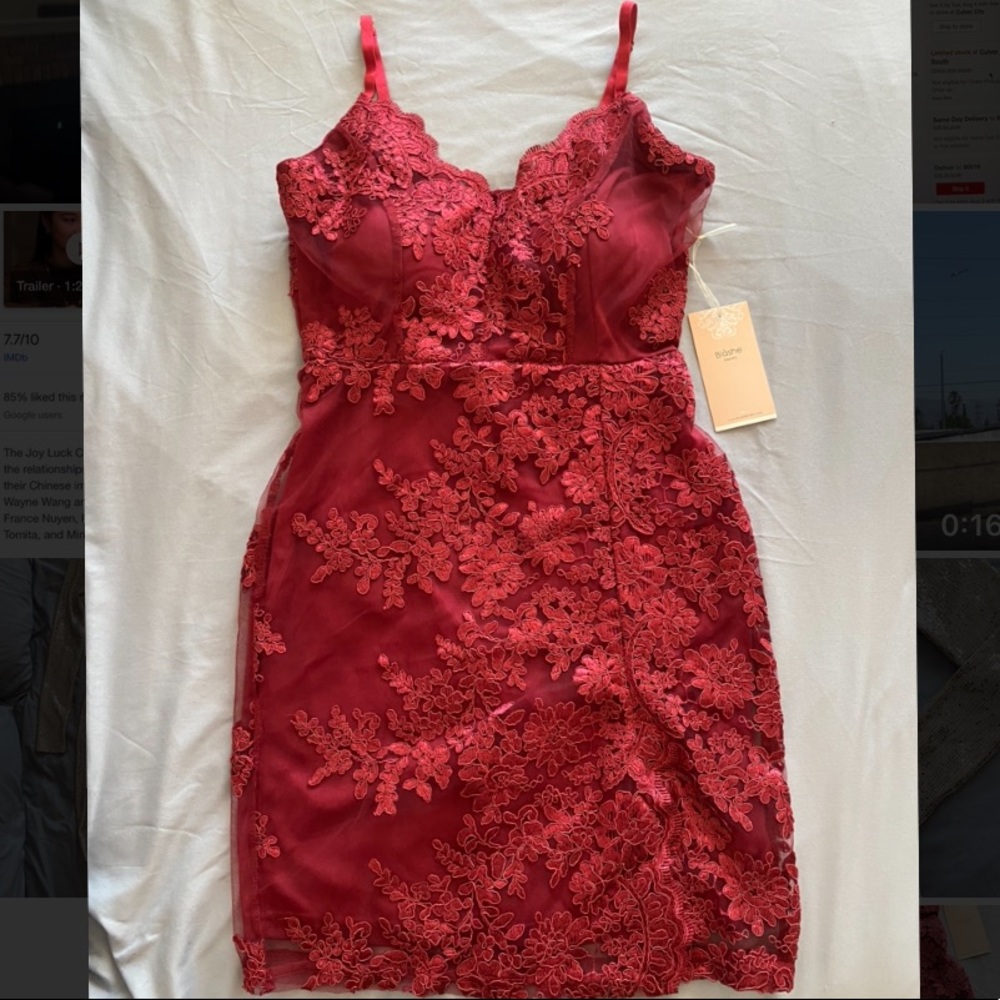 Red Lace Mini Dress